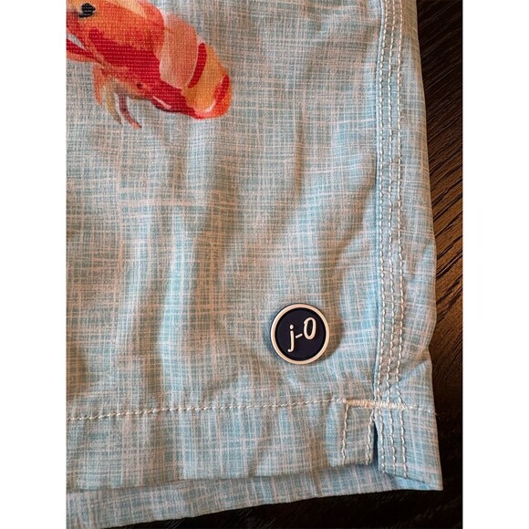 johnnie-O Boys Board Shorts Swim Trunks Blue Crawfish Lobster Print 14 - Picture 5 of 8